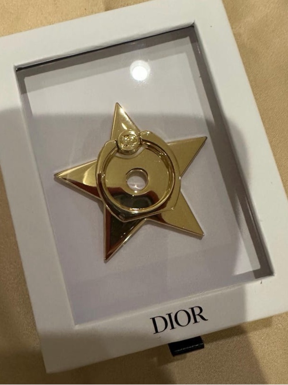Dior Metallic Gold Star Ring Phone Grip